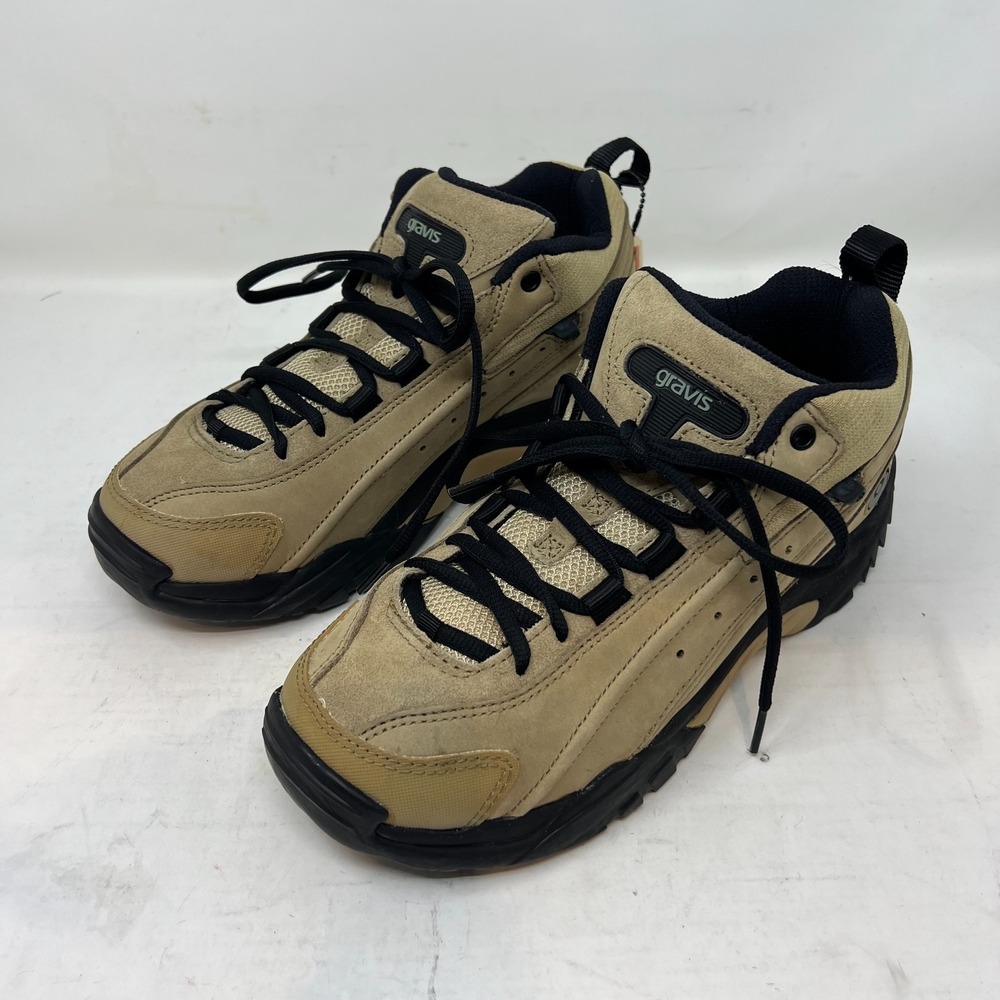 Gravis Deuce Sneakers Men's 8.5 Brown Suede‎ Black Laces Skate Style VTG NIB